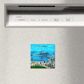 ヴィンテージ リオデジャネイロ 水彩画 マグネット (インサイチュ (食洗機))