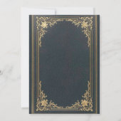 ヴィンテージ・リタイアメント・パーティー・ブルーゴールド・エレガント・スクリプト 招待状 (裏面)