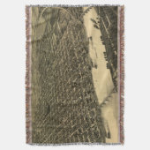 ヴィンテージ・リトルロックの絵図（1887年） スローブランケット (正面縦)