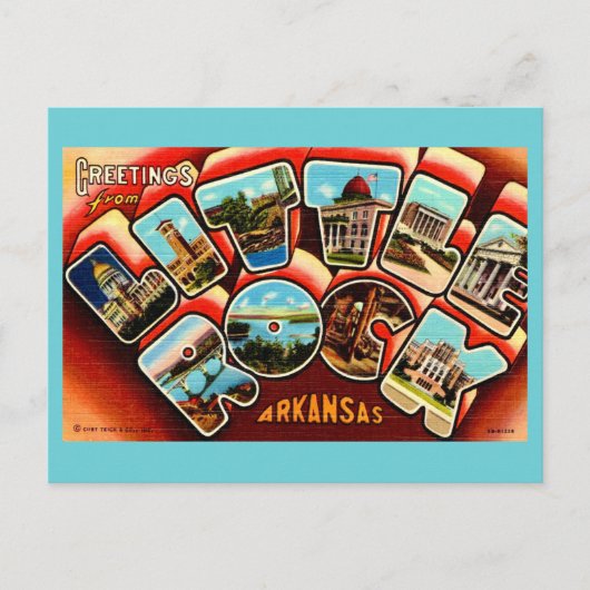 ヴィンテージ リトルロック アーカンソー州 ポストカード (正面)