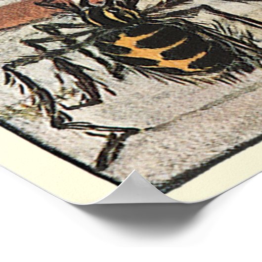 ヴィンテージ リトル ミス マフェット スパイダー ナーセリーライム ポスター (角)