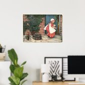 ヴィンテージ リトル ミス マフェット スパイダー ナーセリーライム ポスター (ホームオフィス)