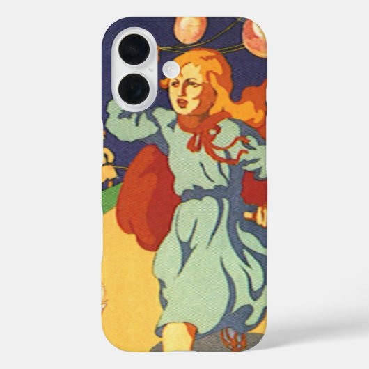 ヴィンテージ リトル・レッド・ライディング・フード、犬と風船 Case-Mate iPhoneケース (裏面)