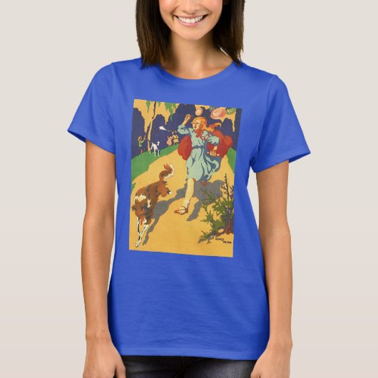ヴィンテージ リトル・レッド・ライディング・フード、犬と風船 Tシャツ (正面)