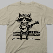ヴィンテージ リノカット・アライグマのフェンス上のバンジョー演奏 トライブレンドTシャツ