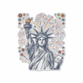 ヴィンテージ リバティ 花火 愛国ベクター デザイン シール (正面)