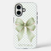 ヴィンテージ リボン ドット 柄 パーソナライズ Case-Mate iPhoneケース (裏面)