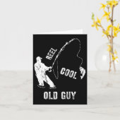 ヴィンテージ リール クール オールド ガイ 釣り フィッシャーマン ギフト カード (黄色い花)