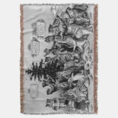 ヴィンテージ・ルイ・ワン祝ズ・キャッツ スローブランケット (正面縦)