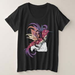ヴィンテージ ルネサンス ポートレート アブストラクト アート グラフィック プラスサイズTシャツ