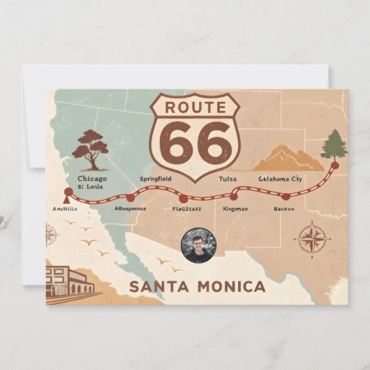 ヴィンテージ ルート66 アメリカ地図 シーズンカード (正面)