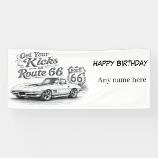 ヴィンテージ ルート66 カスタマイズ可能 バナー 横断幕