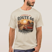ヴィンテージ ルート66 サマー ロードトリップ Tシャツ (正面)