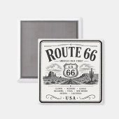 ヴィンテージ ルート66 ハイウェイ アート マグネット (正面/裏面)