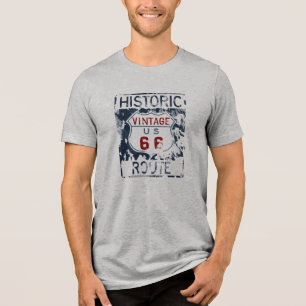 ヴィンテージ ルート66 ヒストリックハイウェイ マップ ストリートサイン トライブレンドＴシャツ