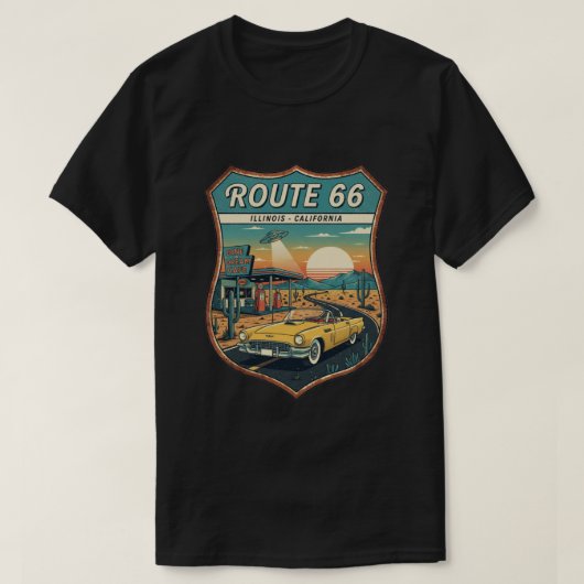 ヴィンテージ ルート66 Tシャツ (デザイン正面)