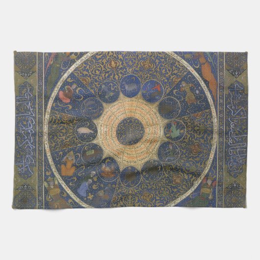 ヴィンテージ ルーラー 占星術、 アンティーク イスラーム 十二宮図 キッチンタオル (横)