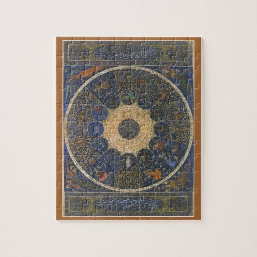 ヴィンテージ ルーラー 占星術、 アンティーク イスラーム 十二宮 ジグソーパズル (縦)