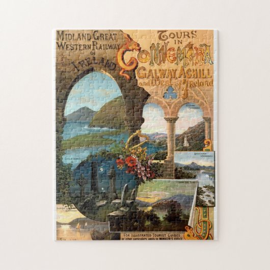 ヴィンテージ·レイルアイルランド旅行ポスター ジグソーパズル (縦)