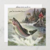 ヴィンテージ レインボートラウト 漁師 釣り 引退 招待状 (正面/裏面)