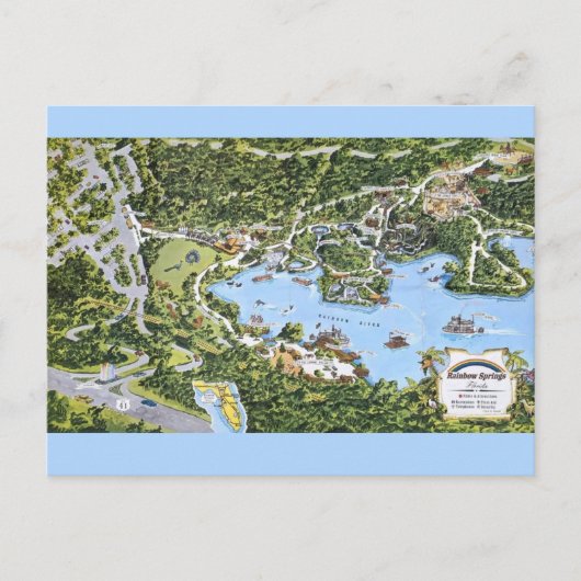 ヴィンテージ レインボー スプリングス フロリダ ポストカード (正面)