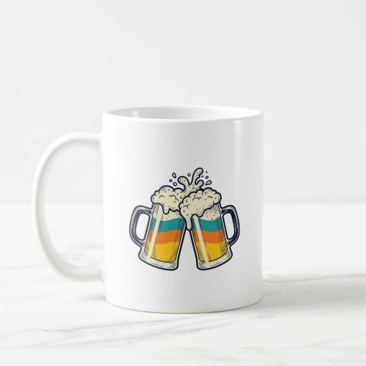ヴィンテージ レインボー ビール マグ Cheers ベクターTシャツ_1 (左)