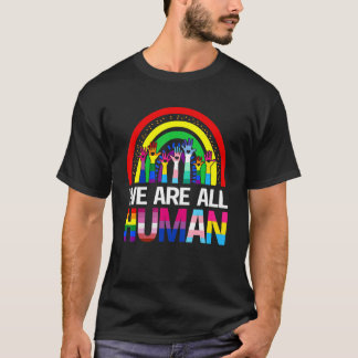 ヴィンテージ レインボー 私たちは人間の誇り LGBT支援者 ゲイ Tシャツ