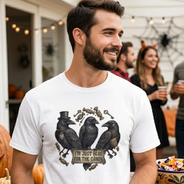 ヴィンテージ・レイヴン・トリオのハロウィン・キャンディ Tシャツ