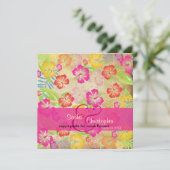 ヴィンテージ/レイ/ルアウ/ハイビスカス ウェディング 招待状 (スタンド正面)