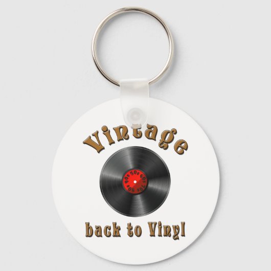 ヴィンテージ – レコードが戻ったビニールに戻る キーホルダー (正面)