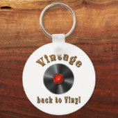 ヴィンテージ – レコードが戻ったビニールに戻る キーホルダー (正面)