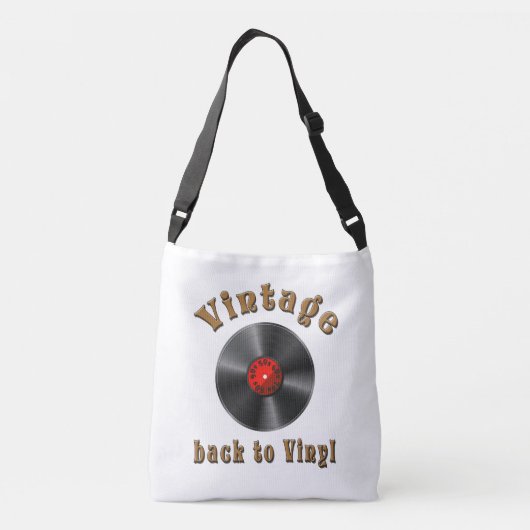 ヴィンテージ – レコードが戻ったビニールに戻る クロスボディバッグ (裏面)