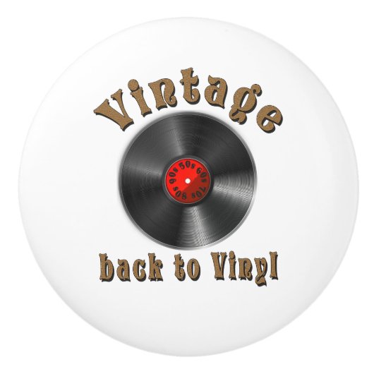 ヴィンテージ – レコードが戻ったビニールに戻る セラミックノブ (正面)