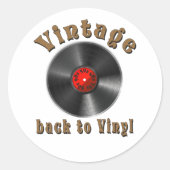 ヴィンテージ – レコードが戻ったビニールに戻る ラウンドシール (正面)