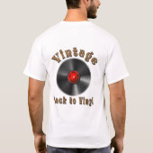 ヴィンテージ – レコードが戻ったビニールに戻る Tシャツ (裏面)