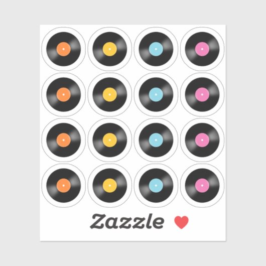 ヴィンテージ レコード ビニール レトロ ミュージック ブジョー プランナー シール (シート)