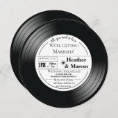 ヴィンテージ レコード 結婚式招待状 (正面/裏面)