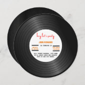 ヴィンテージ レコード 誕生日招待状 セーブザデート (正面/裏面)