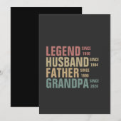 ヴィンテージ レジェンド ハズバンド ファーザー グランドパ  誕生日 招待状 (正面/裏面)