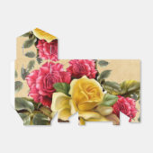 ヴィンテージ レッドとイエローのバラの花束 フェイバーボックス (折り畳みなし)