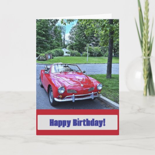 ヴィンテージ・レッドカーの誕生日 カード (正面)