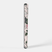 ヴィンテージ レッドローズとピンクの芍薬 フローラルフォンケース iPhone 15ケース (右側面)
