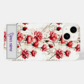 ヴィンテージ レッドローズ 水彩 iPhoneケース Case-Mate iPhoneケース (裏面 (横))