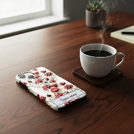 ヴィンテージ レッドローズ 水彩 iPhoneケース Case-Mate iPhone 14ケース