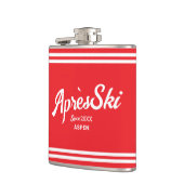 ヴィンテージ レッド アプレ スキー カスタム スキー リゾート & 年 フラスク (左)
