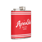 ヴィンテージ レッド アプレ スキー カスタム スキー リゾート & 年 フラスク (右)