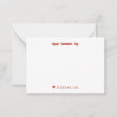 ヴィンテージ レッド イチゴ フラワーバレンタインデー ノートカード (正面)