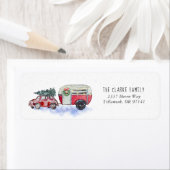 ヴィンテージ レッド キャンパー クリスマス 返送先ラベル ラベル (インサイチュ)