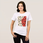 ヴィンテージ レッド&グリーン クリスマスツリー柄 トライブレンドTシャツ (正面全面)