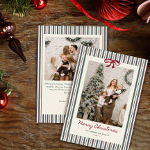 ヴィンテージ レッド グリーン ストライプ クリスマス 2 写真